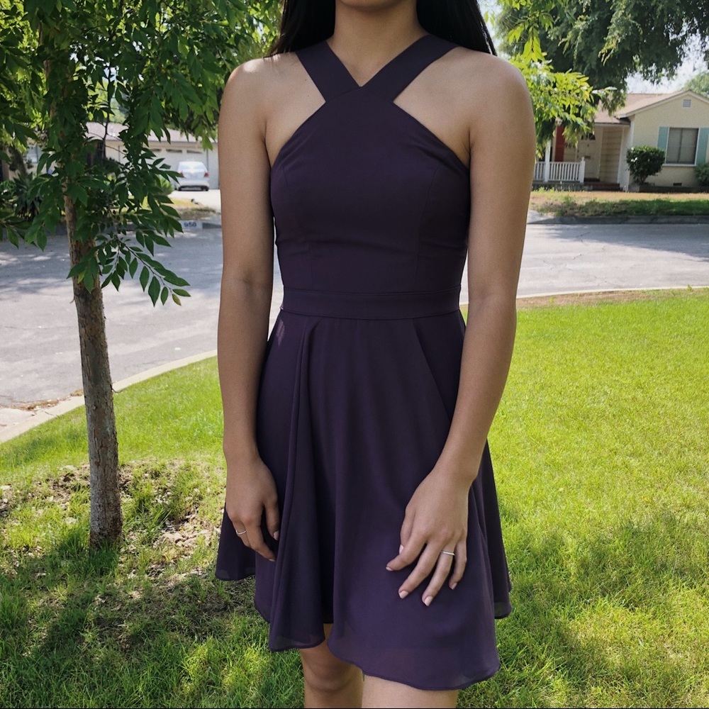 lulu’s purple mini skater dress